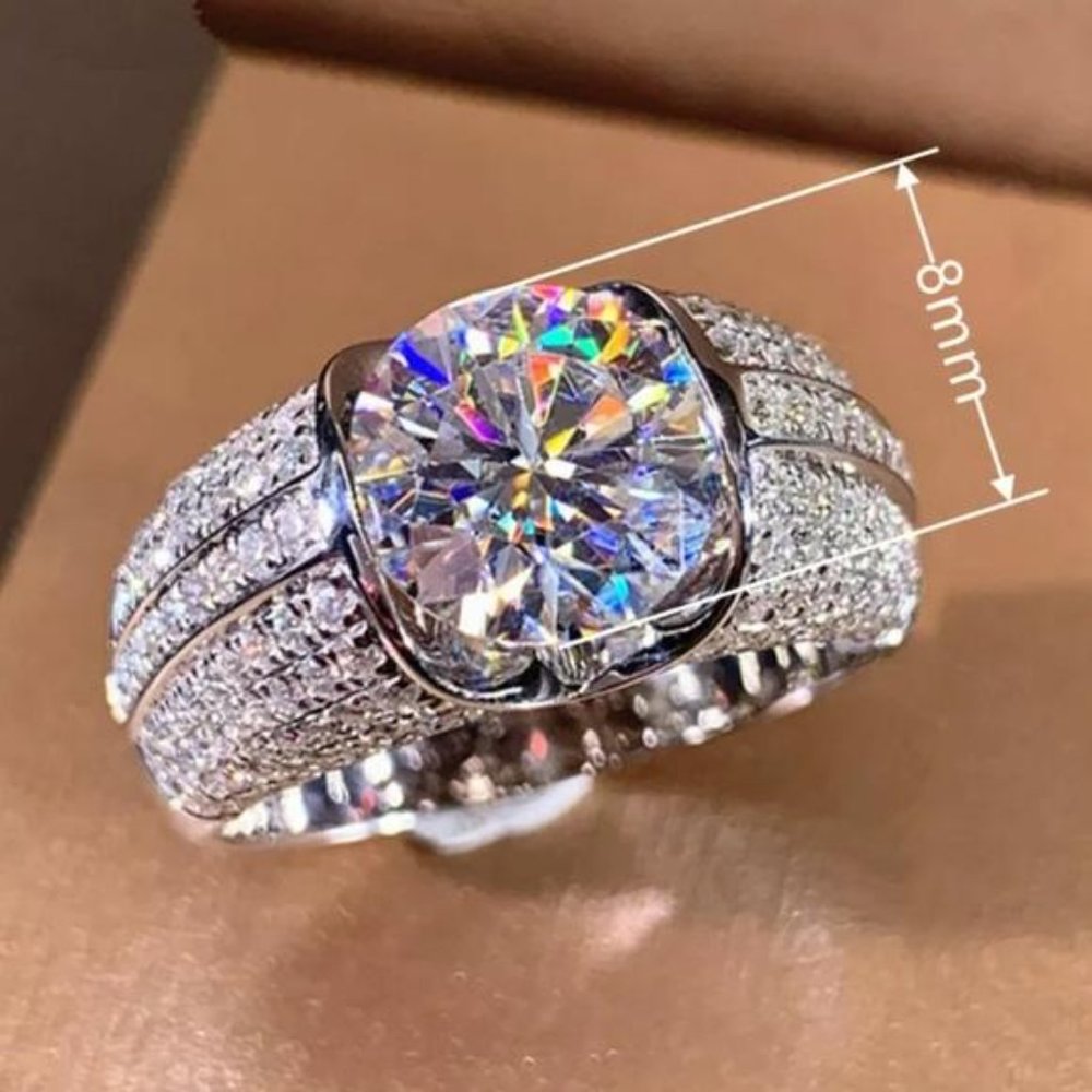 NEW 925 SILVER DIAMOND HALO RING, CUTE RING, SHINY RING. - Picture 5 of 5